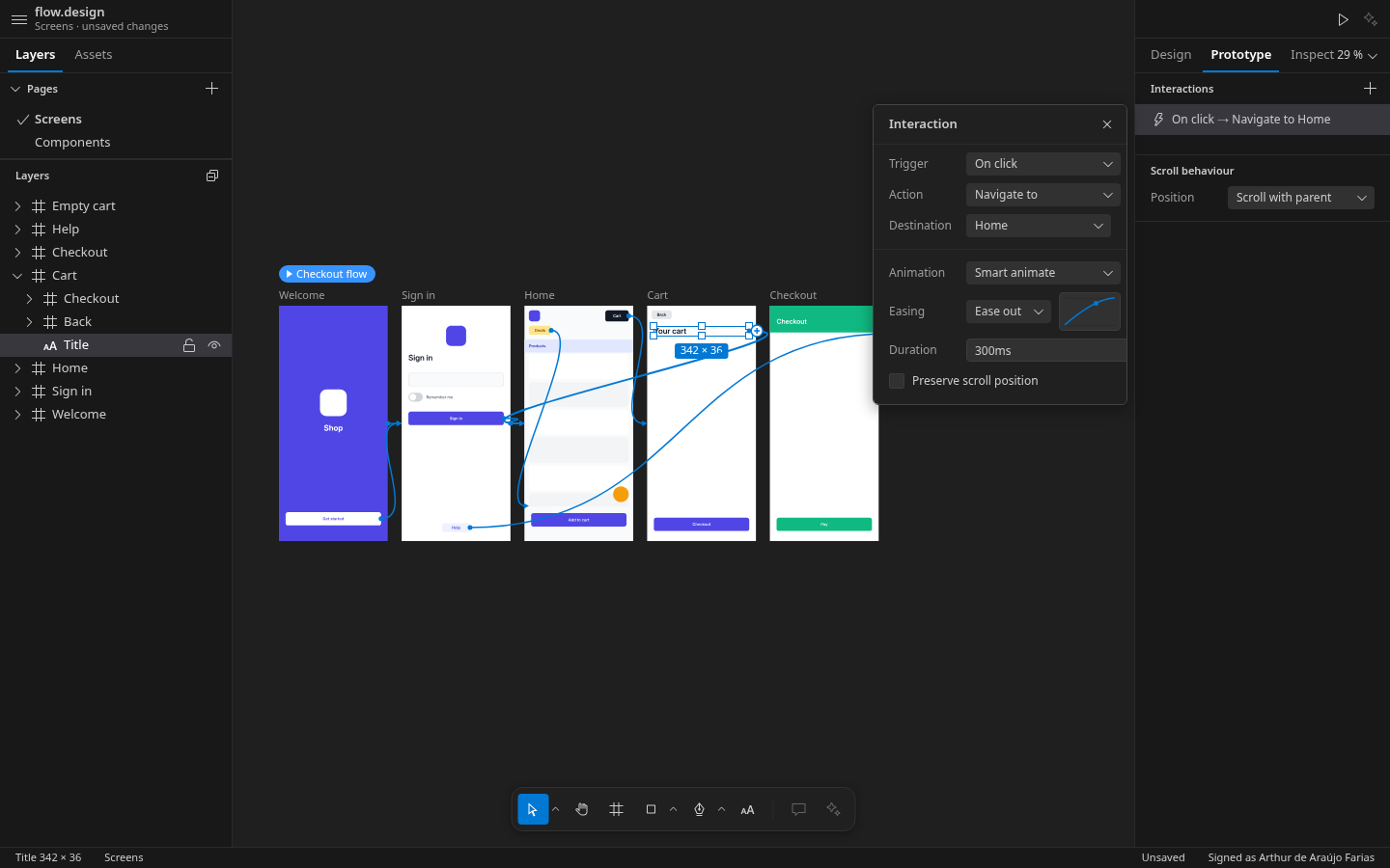 Prototype interactions