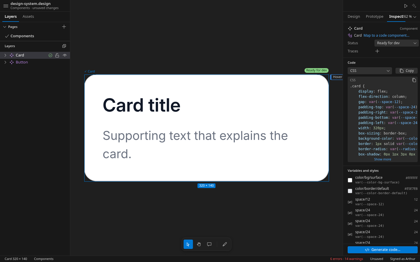 Inspect (Dev Mode) with generated code