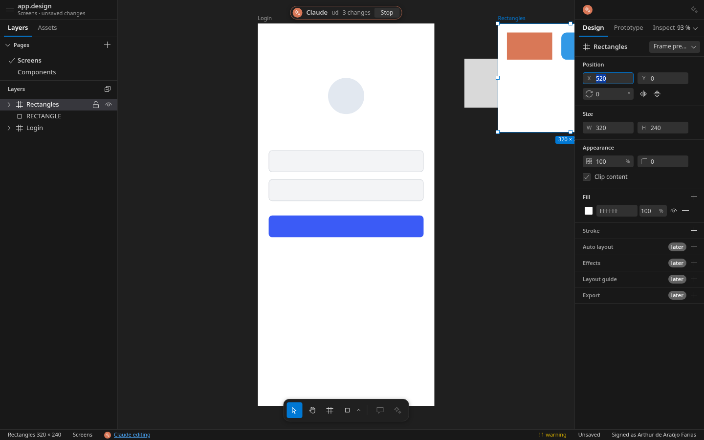 Claude Code editing the open design live through ud